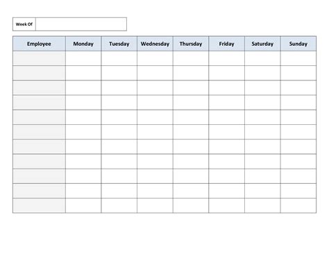 6 Week Blank Schedule Template Free Calendar Template
