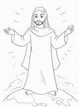Jesus Heaven Ausmalbilder Resurrection Ascending Ascension Malvorlagen Kinder Bestcoloringpagesforkids Rises Coloringme Coloringhome sketch template