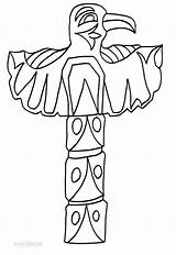 Totem Pole Coloring Pages Drawing Printable American Native Eagle Kids Poles Template Tiki Cool2bkids Northwest Raven Drawings Indian Templates Colouring sketch template