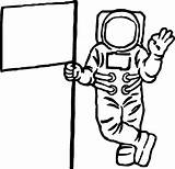 Astronaut Clipart Coloring Flag Pages Clipartmag Wecoloringpage Clipground sketch template