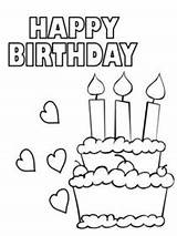 Birthday Coloring Printable Cards Happy Card Print sketch template