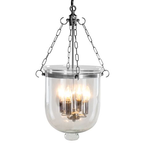 chrome glass bell jar chandelier modern lighting