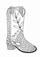 Coloring Cowboy Boots Boot Cowgirl Adult Drawing Line Pages Printable Colouring Color Paintingvalley Favecrafts Drawings Print Getcolorings Clipart Choose Board sketch template