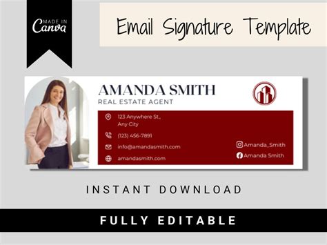 Email Signature Template Gmail Signature Real Estate Email Etsy