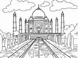 Mahal Taj Coloriage Inde Imprimer Colorier sketch template