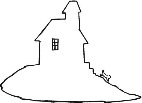 haunted house outline coloring clipart panda  clipart images
