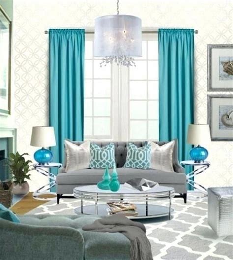 comfy grey  turquoise living room decor ideas