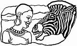 Coloring Pages Africa African Zebra Culture South Lady Printable Countries Color Getdrawings Getcolorings Online sketch template