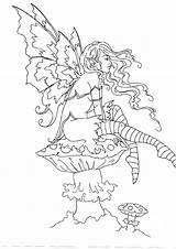 Fairies Hadas Kleurplaat Adas Myth Mythical Fae Mystical Elves Mucha Nymph Whispers sketch template