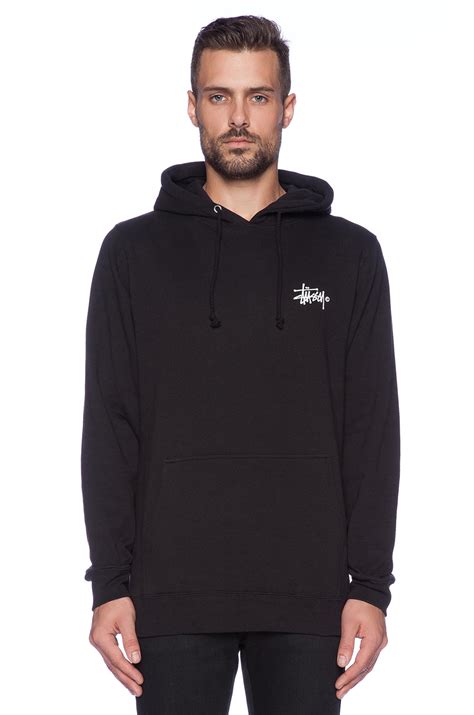 lyst stussy basic logo hoody in black for men
