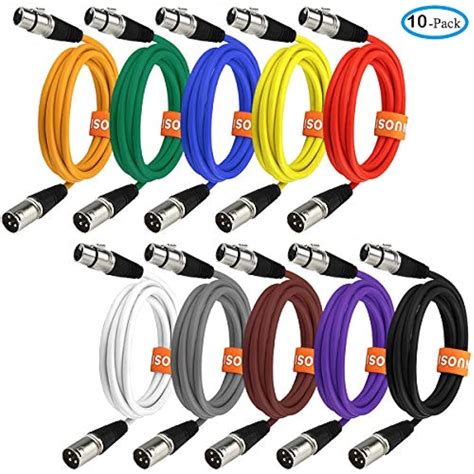 colored microphone patch cable  feet xlr male  female mic cables