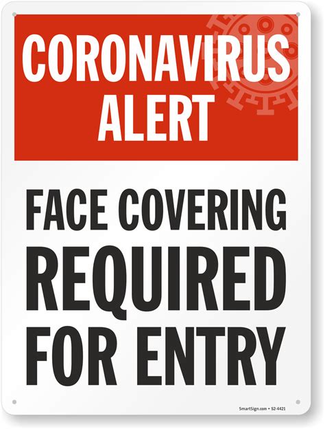 face covering required  entry face mask safety sign sku