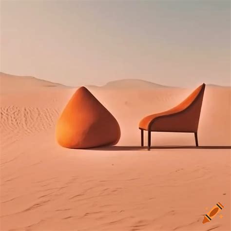 modern furniture   midst   desert landscape  craiyon