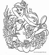 Mermaid Coloring Princess Pages Litle Disney Little Color Kids Colouring sketch template