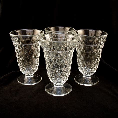 Fostoria American Clear Footed Water Goblet Set Of Four Vintage