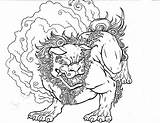 Drawing Dog Shisa Komainu Shi Dogs Foo Japan Lions Drawings Paintingvalley Getdrawings sketch template
