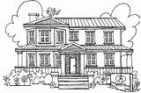 Coloring Pages House Printable Colouring Visit sketch template
