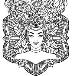 girls hairstyle coloring pages vector images