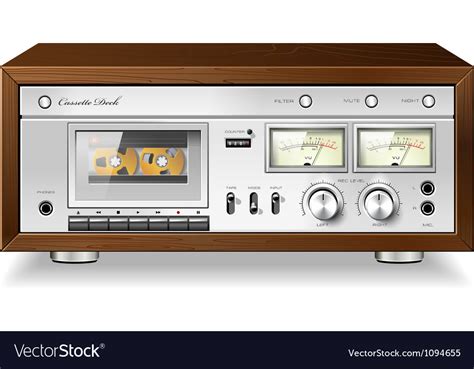 vintage analog stereo cassette tape deck player vector image