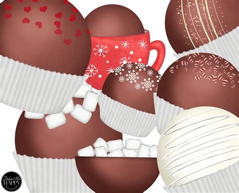 hot chocolate bomb clipart hot cocoa bomb clipart chocolate etsy