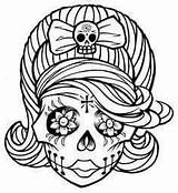 Coloring Pages Skull Adult Girl Tattoos Tattoo Books Owl Printable sketch template
