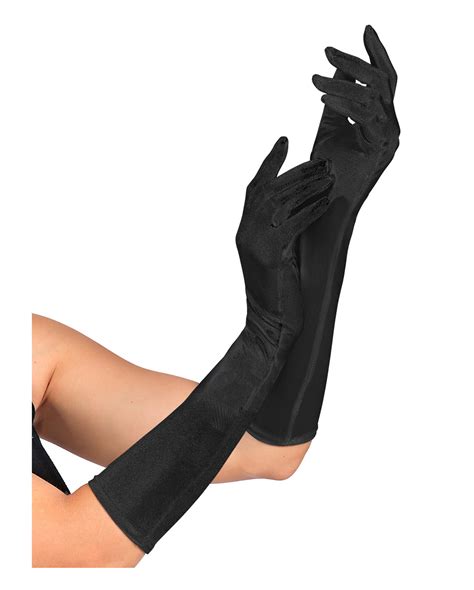 Satin Gloves Black Sexy Costume Gloves Horror