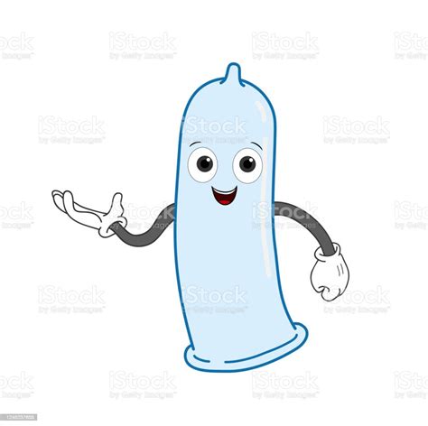 Condom Cartoon Vector Illustration Hand Drawn Vector Cartoon