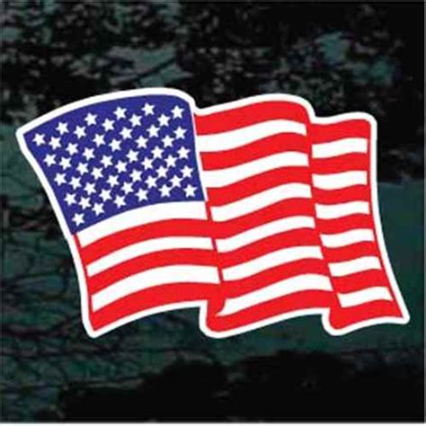 waving american flag decals stickers decal junky