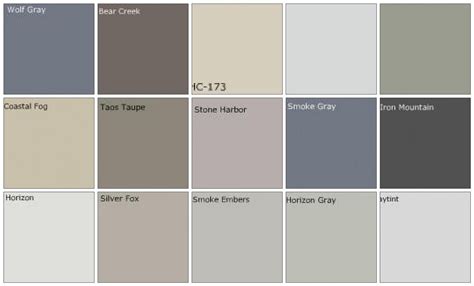 grey paint color chart