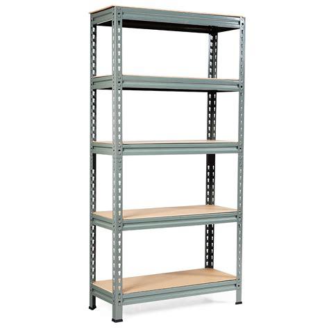 costway  tier metal storage shelves  garage rack wadjustable shelves gray walmartcom