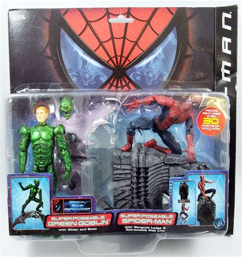 spider man film  toy biz super poseable green goblin spider man