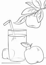 Juice Apple Coloring Pages Printable Colouring Drawing Glass Sheets Categories Apples Template sketch template