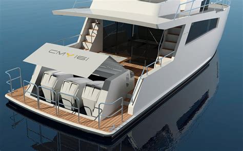 compact mega yachts aiming big  ft outboard powered debut