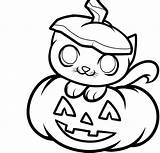 Pumpkin Coloring Pages Cute Halloween Drawing Printable Kids Fall Pumpkins Easy Drawings Patch Scary Little Kitty Color Sheets Colouring Coloring4free sketch template