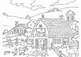 Bauernhof Ferme Para Colorear Granja Coloriage Malvorlage Dibujo Coloring Fargelegge Farm Boerderij Kleurplaat Ausmalbilder Bilde Gård Zum Ausmalbild La Kinder sketch template