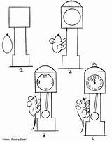Dickory Hickory Dock Drawing Kindergarten Coloring Pages Clock Craft sketch template