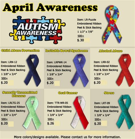 April Awareness Embroidered Appliques Promotional