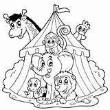 Circus Coloring Pages Animals Carnival Clip Clipart Printable Tent Animal Big Preschool Kids Print Sheets Clown Books Color Activities Cartoon sketch template