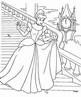 Coloring Pages Cinderella Printable Princess Castle Walking Away She Kids Beautiful Girls sketch template