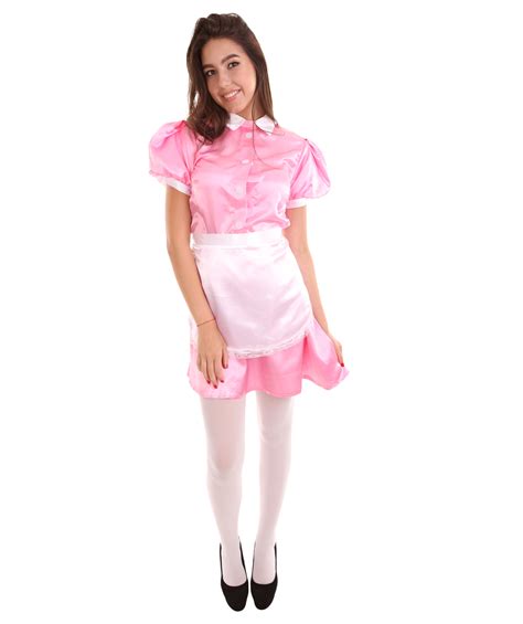 Adult Women S French Apron Maid Uniform Costume Light