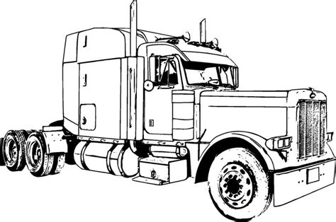 big rig truck coloring page poster etsy