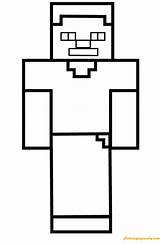 Minecraft Steve Coloring Pages Enderman Colouring Herobrine Color Print Template Mobs Printable Kids Search Green Activity Again Bar Case Looking sketch template