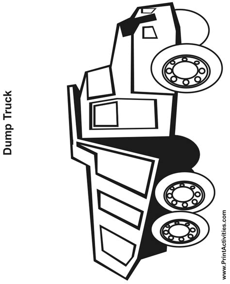 dump truck coloring page   side view