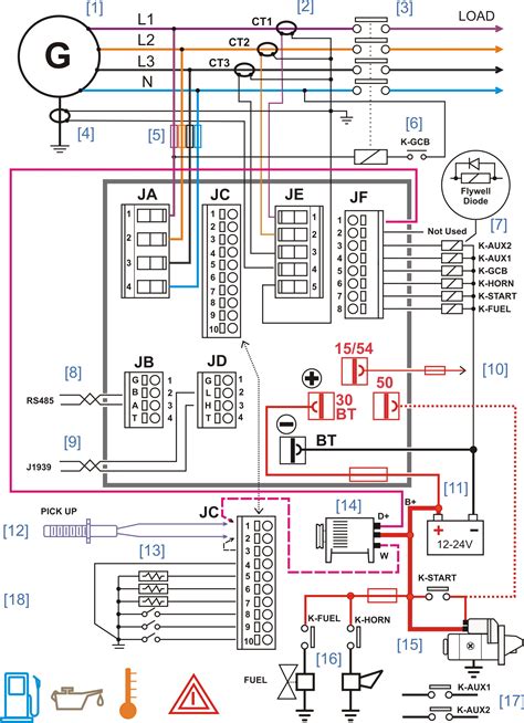diesel generator control panel wiring diagram genset controller