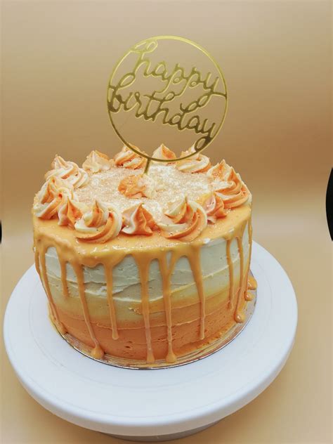 birthday cake orange ombre cake cakes  balloons  debbie