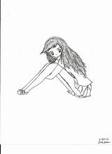 Girl Drawing Sitting Down Sad Amazing Depressed Getdrawings Paintingvalley sketch template