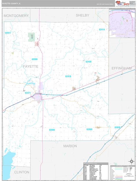 Fayette County Il Wall Map Premium Style By Marketmaps