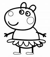 Peppa Pig Suzy Sheep Coloring Pages Drawing Colouring Printable Scribblefun Books Sheets sketch template