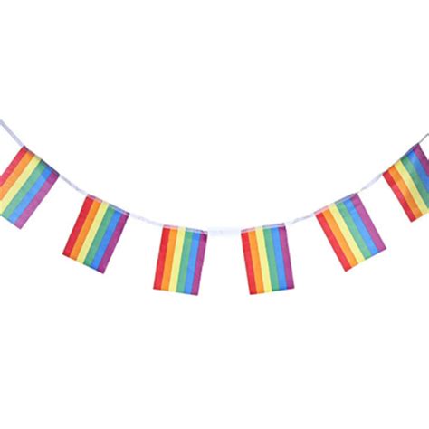 20pcs gay friendly rainbow flag banners strings colorful rainbow peace