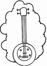 Banjo Guitar Coloring Instruments Music Color Categories sketch template
